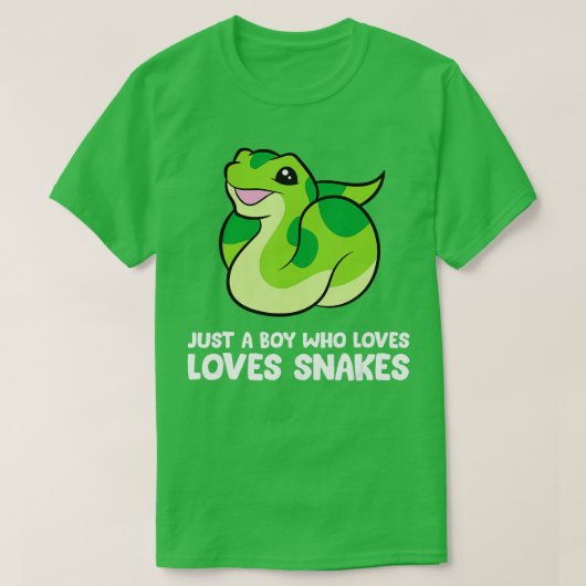 Gewoon een jongen die van snakes Cute Snake houdt T-shirt (Design voorkant)