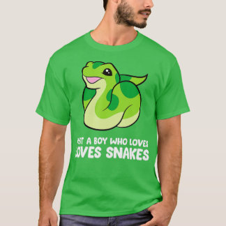 Gewoon een jongen die van snakes Cute Snake houdt T-shirt