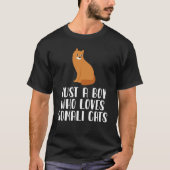 Gewoon een jongen die van Somalische katten houdt T-shirt (Voorkant)