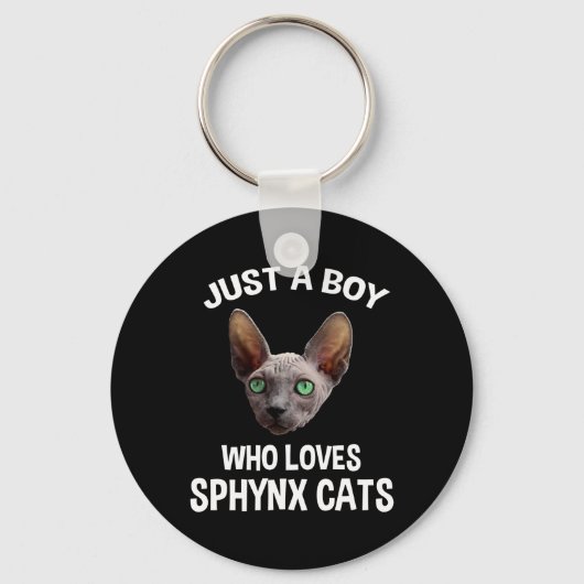 Gewoon een jongen die van Sphynx houdt Sleutelhanger (Voorkant)