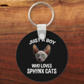Gewoon een jongen die van Sphynx houdt Sleutelhanger (Voorkant)
