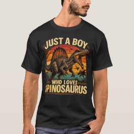 Gewoon een Jongen Die Van Spinosaurus Dinosaur Ret T-shirt