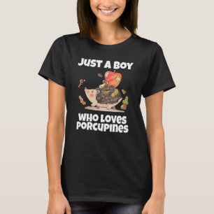 Gewoon Een Jongen Die Van Stekelvarkens Stekelige T-shirt