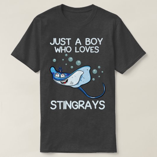 Gewoon een jongen die van Stingrays houdt T-shirt (Design voorkant)