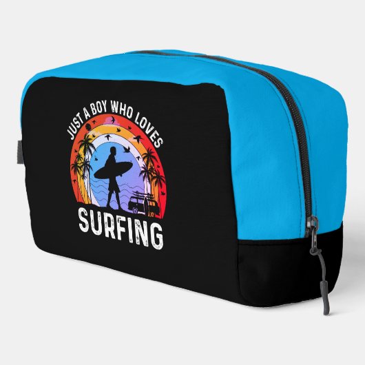 Gewoon een jongen die van surfen houdt toilettasje (Rechterhoek)