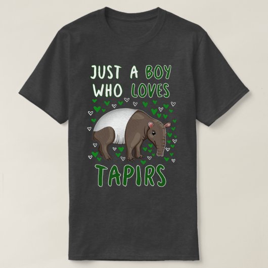 Gewoon een jongen die van Tapirs houdt T-shirt (Design voorkant)