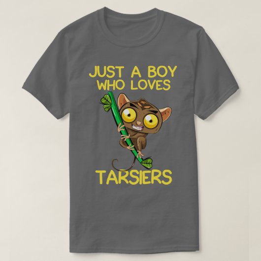 Gewoon een jongen die van Tarsiers houdt T-shirt (Design voorkant)