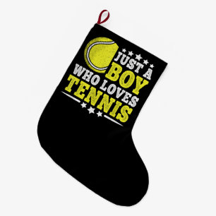 Gewoon een jongen die van tennis houdt, grappige t grote kerstsok