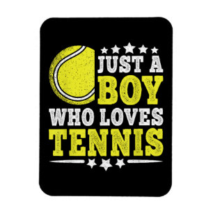 Gewoon een jongen die van tennis houdt, grappige t magneet