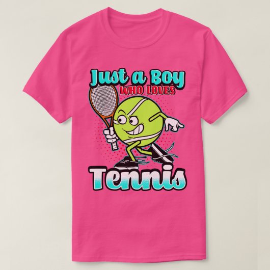 Gewoon een jongen die van Tennis houdt T-shirt (Design voorkant)