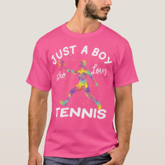 Gewoon een jongen die van Tennis houdt T-shirt
