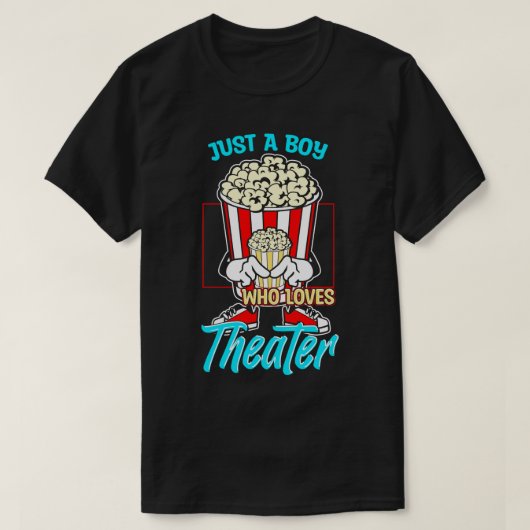 Gewoon een jongen die van theater houdt t-shirt (Design voorkant)