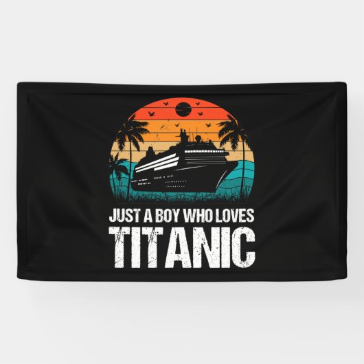Gewoon een jongen die van Titanic twee houdt Spandoek (Horizontaal)