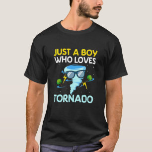 Gewoon een jongen die van Tornado Meteorology Stor T-shirt