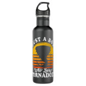 Gewoon een jongen die van Tornado Tornado Meteorol Waterfles (Voorkant)