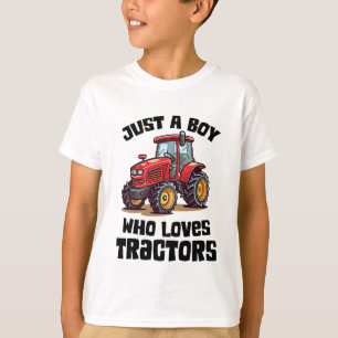 Gewoon een jongen die van tractoren houdt t-shirt