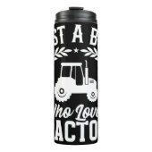 Gewoon een jongen die van tractoren houdt thermosbeker (Voorkant)