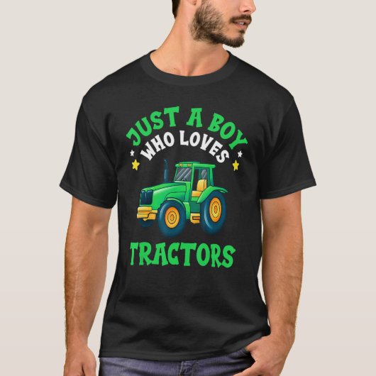 Gewoon een jongen die van Tractors houdt... Kinder T-shirt (Voorkant)