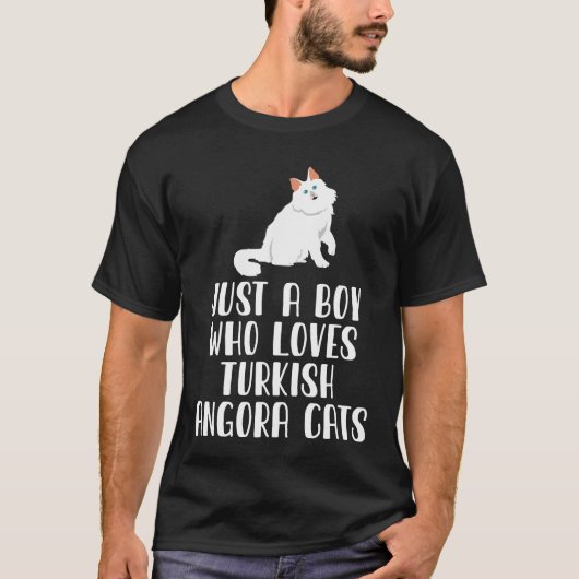 Gewoon een jongen die van Turkse angora-katten hou T-shirt (Voorkant)
