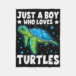 Gewoon een jongen die van Turtles Lover houdt, gee Fleece Deken