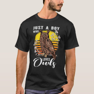 Gewoon Een Jongen Die Van Uilen Houdt Uil T-shirt