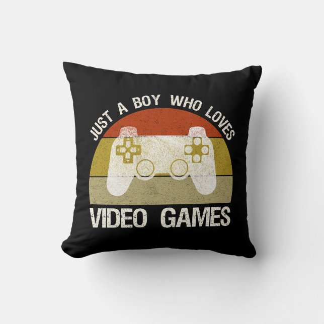 Gewoon Een Jongen Die Van Videogames Houdt Kussen (Voorkant)