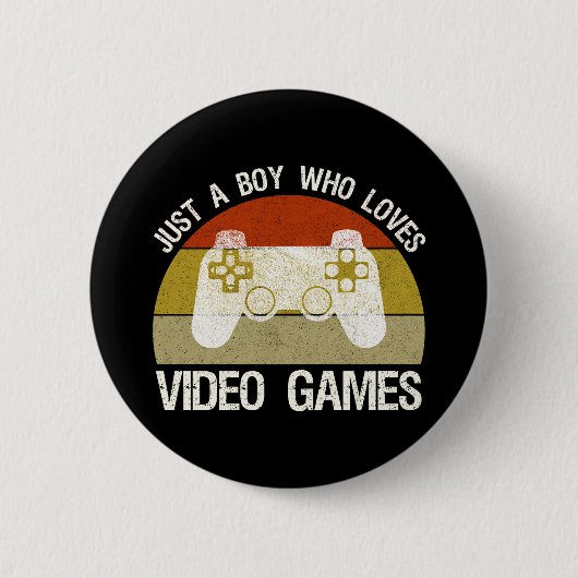 Gewoon Een Jongen Die Van Videogames Houdt Ronde Button 5,7 Cm (Voorkant)