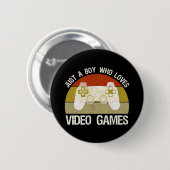 Gewoon Een Jongen Die Van Videogames Houdt Ronde Button 5,7 Cm (Voorkant /achterkant)