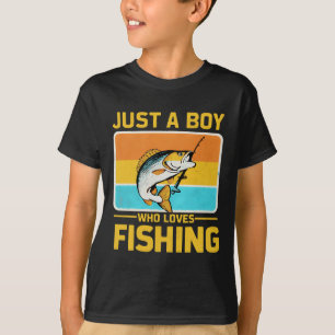 Gewoon een jongen die van vissen houdt, grappige B T-shirt
