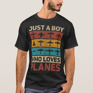 Gewoon Een Jongen Die Van Vliegtuigen Houdt Piloot T-shirt