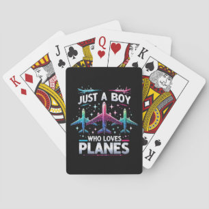 Gewoon Een Jongen Die Van Vliegtuigen Houdt Pokerkaarten
