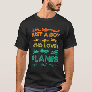 Gewoon een jongen die van vliegtuigen houdt t-shirt