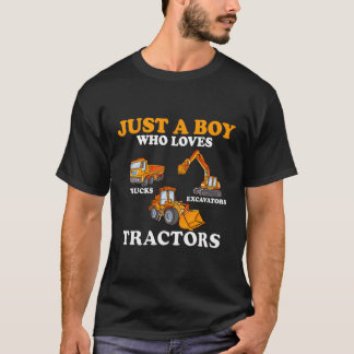 Gewoon een jongen die van vrachtwagens graafmachin t-shirt