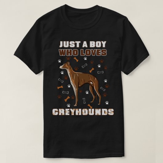 Gewoon Een Jongen Die Van Windhonden Houdt T-shirt (Design voorkant)