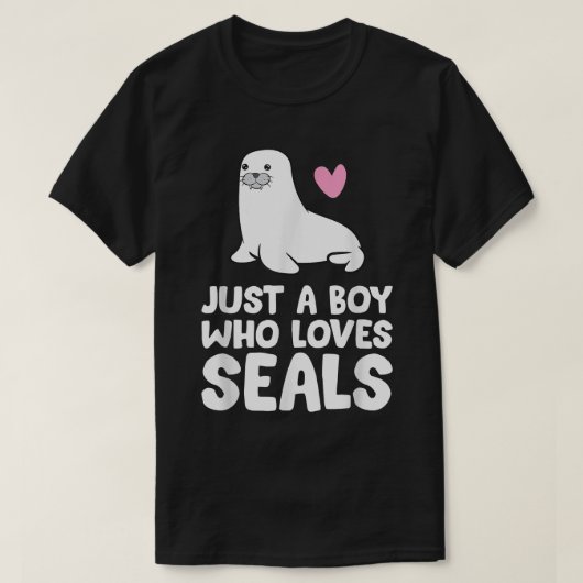 Gewoon een jongen die van zeehonden houdt t-shirt (Design voorkant)