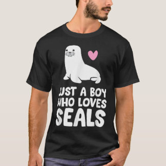 Gewoon een jongen die van zeehonden houdt t-shirt