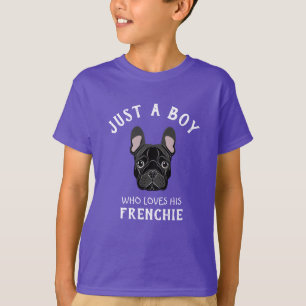 Gewoon een jongen die van zijn Frenchie T-Shirt ho