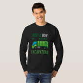 Gewoon een jongen die vuilniswagens leuk vindt ide t-shirt (Voorkant volledig)