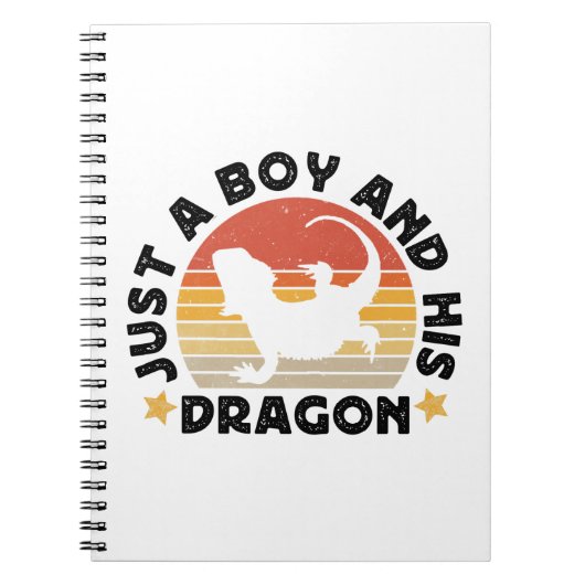Gewoon een jongen en zijn draak reptiel liefhebber notitieboek (Voorkant)