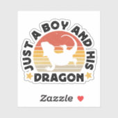 Gewoon een jongen en zijn draak reptiel liefhebber sticker (Vel)