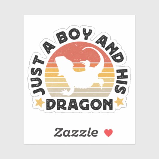 Gewoon een jongen en zijn draak reptiel liefhebber sticker (Vel)
