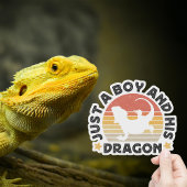 Gewoon een jongen en zijn draak reptiel liefhebber sticker