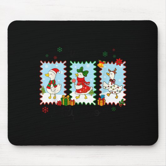 Gewoon Een Joviale Gans Grappige Gans Kerstman Ren Muismat (Voorkant)