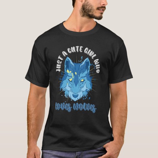 Gewoon een juffrouw meisje dat van Wolven Wild Ani T-shirt (Voorkant)