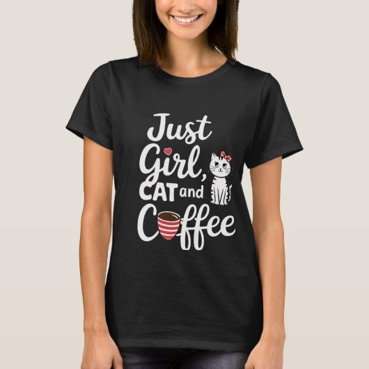 Gewoon een kat en koffie t-shirt (Voorkant)