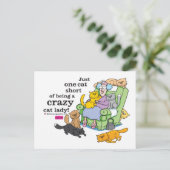 Gewoon één kat zonder een gekke kat-dame te zijn briefkaart (Staand voorkant)