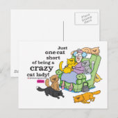 Gewoon één kat zonder een gekke kat-dame te zijn briefkaart (Voorkant / Achterkant)