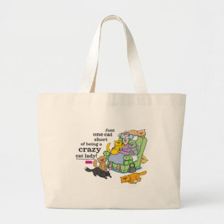 Gewoon één kat zonder een gekke kat-dame te zijn grote tote bag