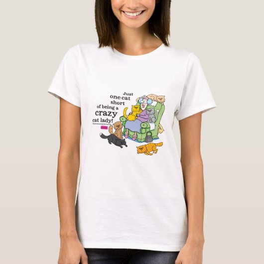 Gewoon één kat zonder een gekke kat-dame te zijn t-shirt (Voorkant)