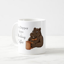 Gewoon een keurige nijlpaard die koffie drinkt - G